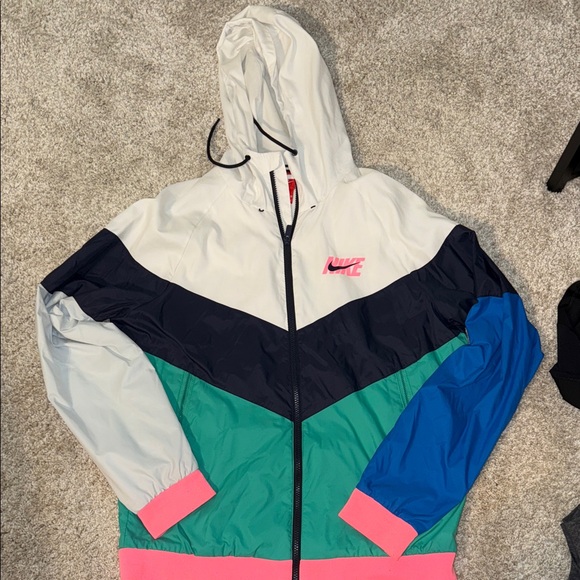 Nike Colorblock Ski Jacket - White, Navy, Green, Blue, Pink - Picture 1 of 2
